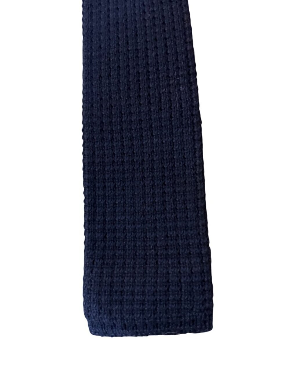 Vintage Austin Reed Navy Woven Skinny Tie 100% Cotton USA Used Preppy Ivy Leagu - Picture 8 of 11